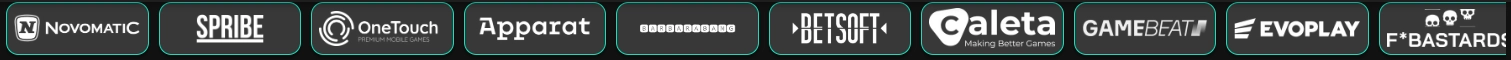 RedNeck Spins Casino Spielanbieter Logos von Novomatic Spribe Betsoft Evoplay und weiteren